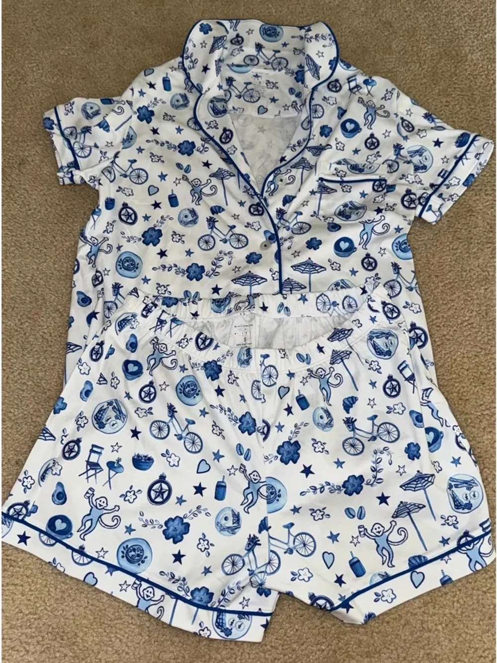 Roller Rabbit x Bluestone Lane Short Pajama Set ☕️💙